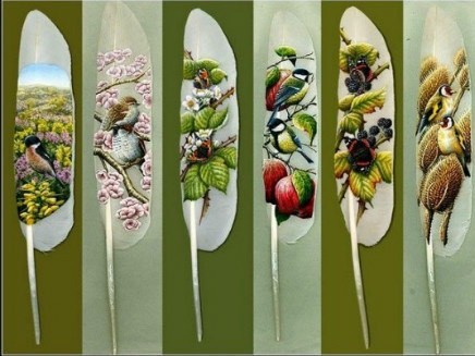 手工DIY大王:天鹅羽毛上作画